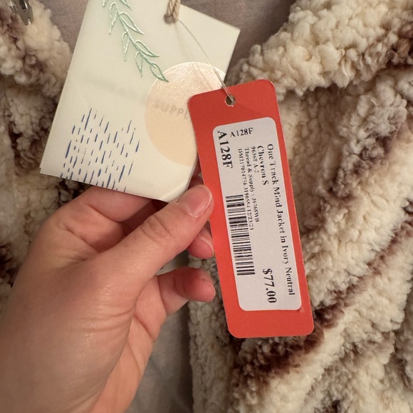 Thread & Supply Cozy Cream and Brown Teddy Jacket - Picture 7 of 8